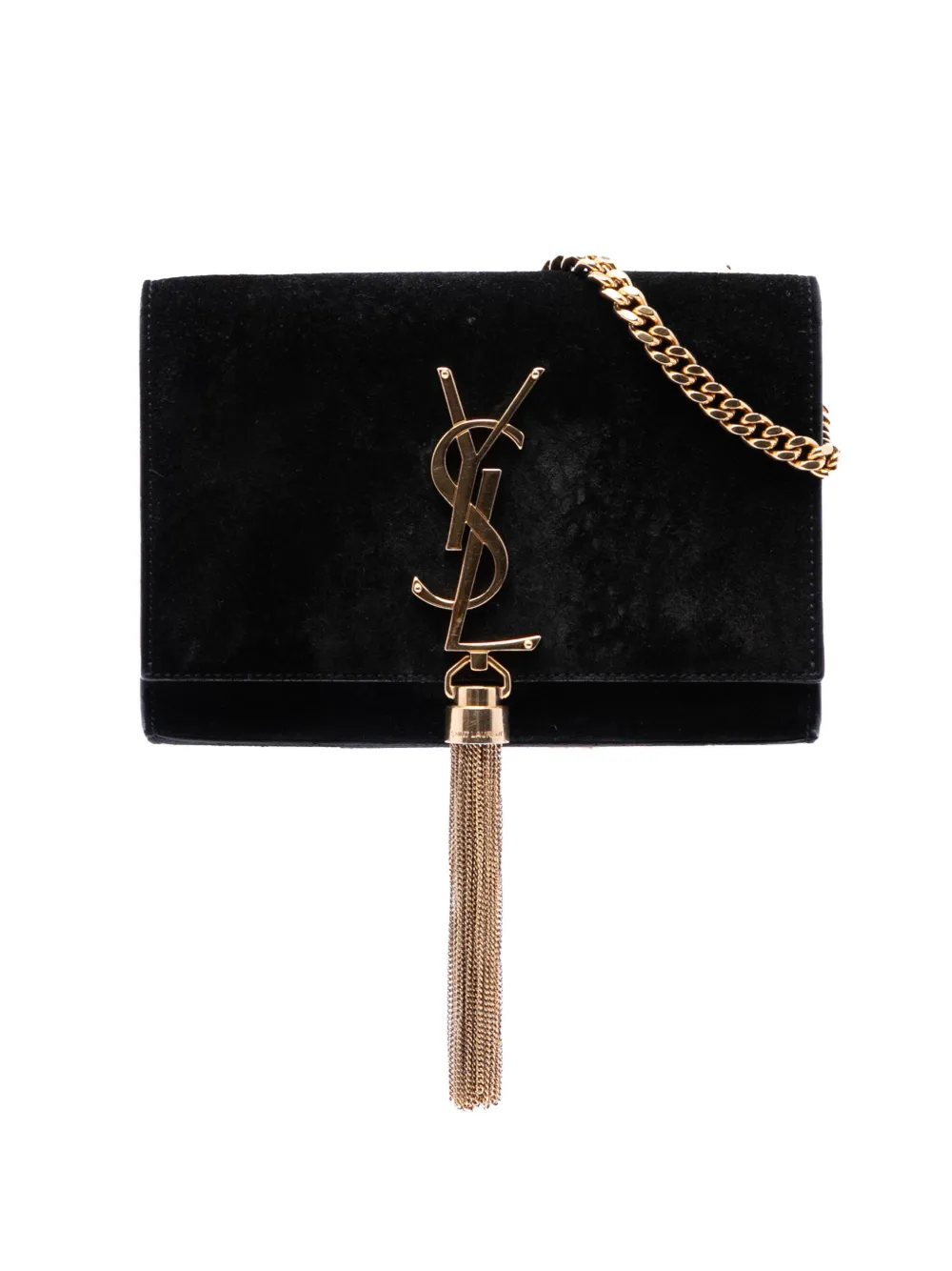 Saint Laurent Pre-Owned 2013 Small Suede Monogram Kate Tassel crossbody bag - Nero