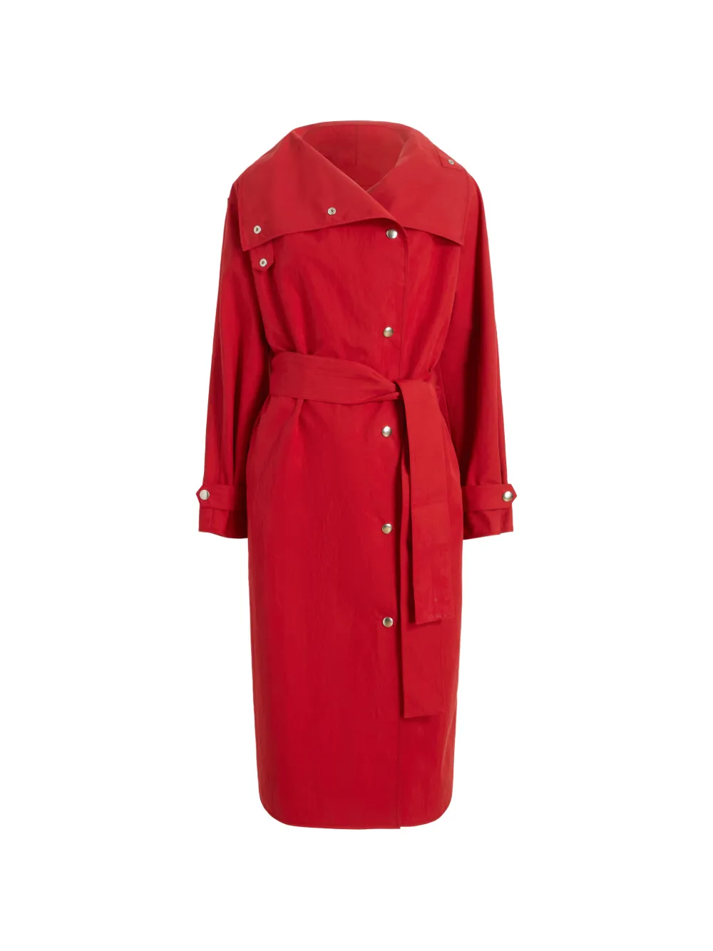 Proenza Schouler White Label Corey Trench In Washed Cotton In Red