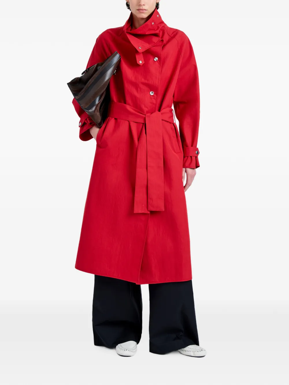 Proenza Schouler White Label Corey trenchcoat van gewassen katoen Rood