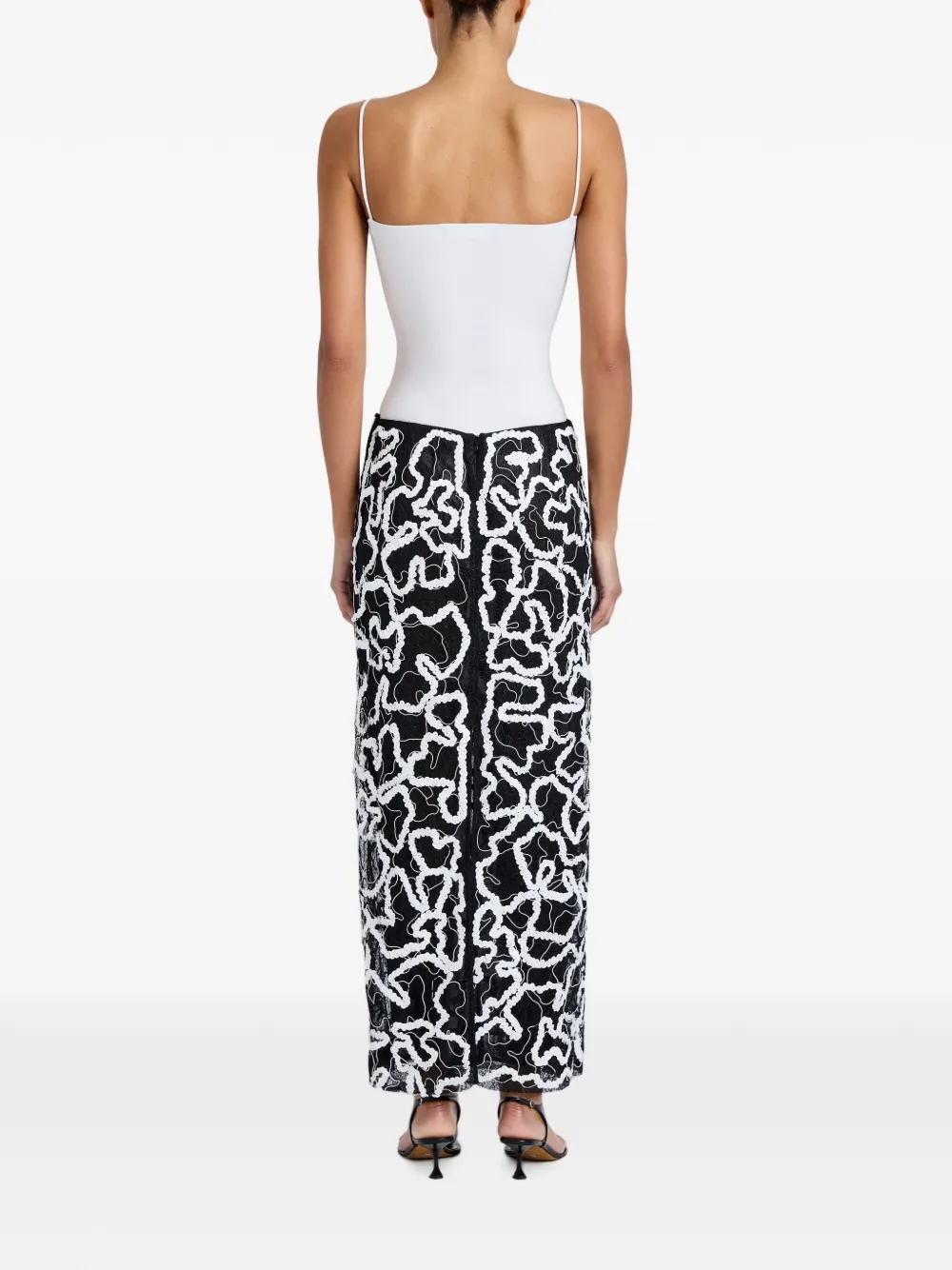 Proenza Schouler Maite rok met geborduurd kant en pailletten Zwart