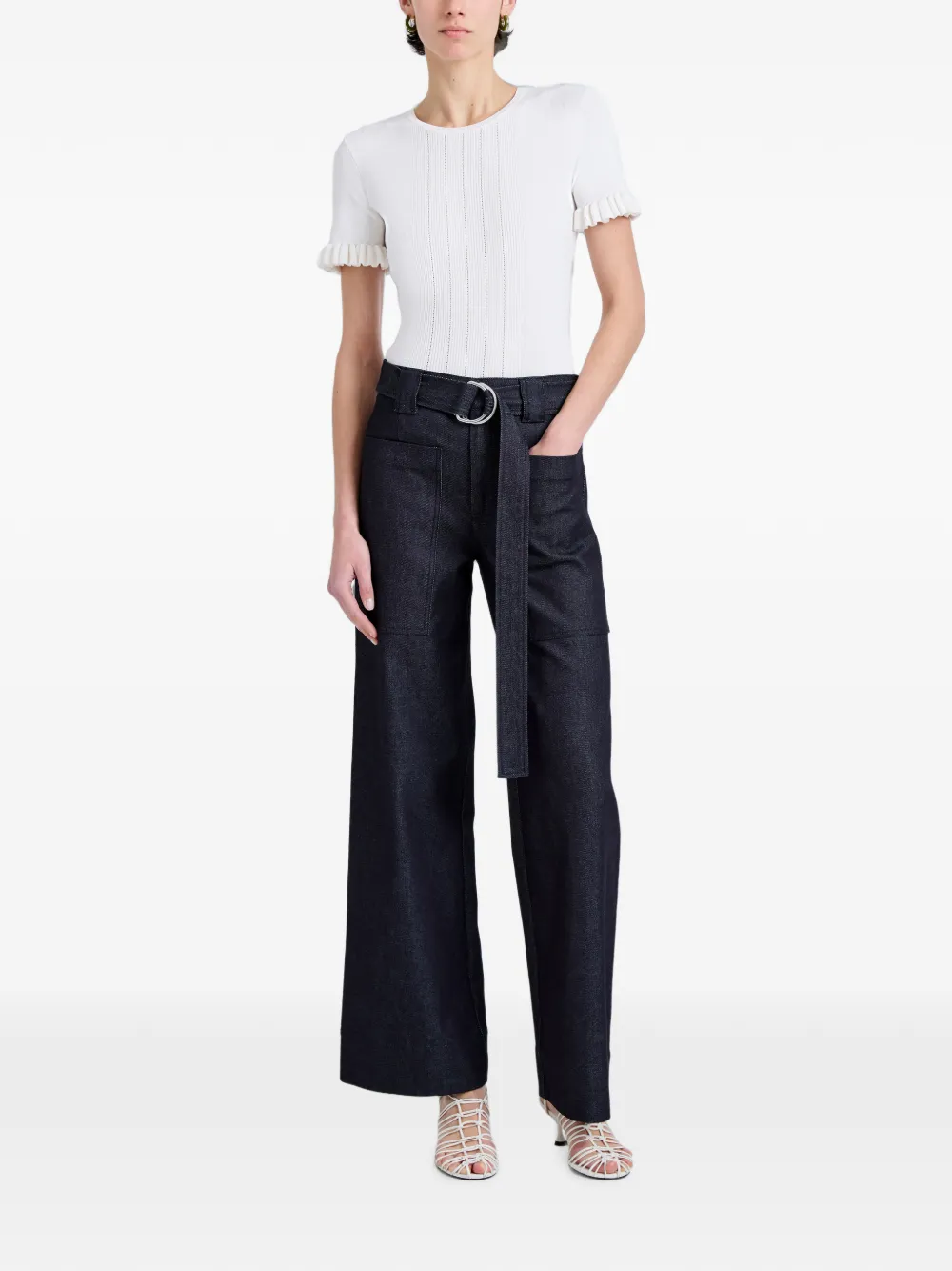 Proenza Schouler White Label Lina broek van stretch twill Blauw