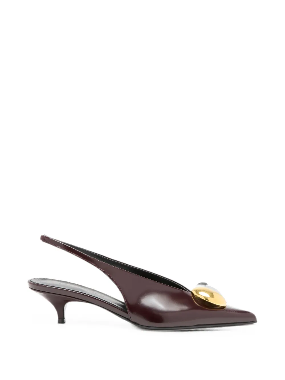 Proenza Schouler Dome Slash slingbacks in polished calf - Rosso