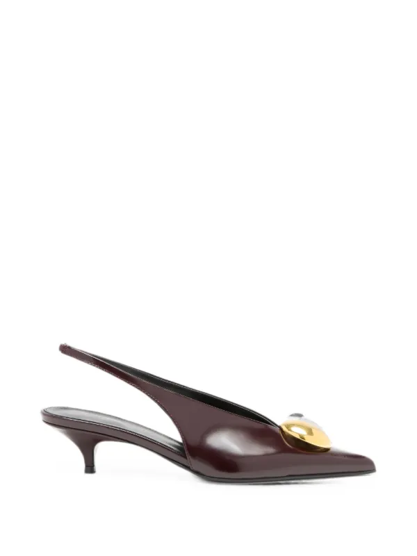 Proenza Schouler Dome Slash Slingbacks in Polished Calf in Red