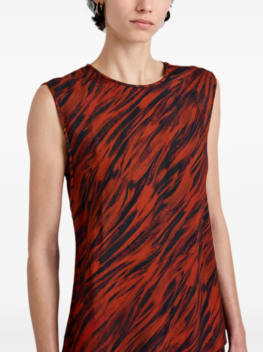 Proenza Schouler White Label Megan twill top met print Rood