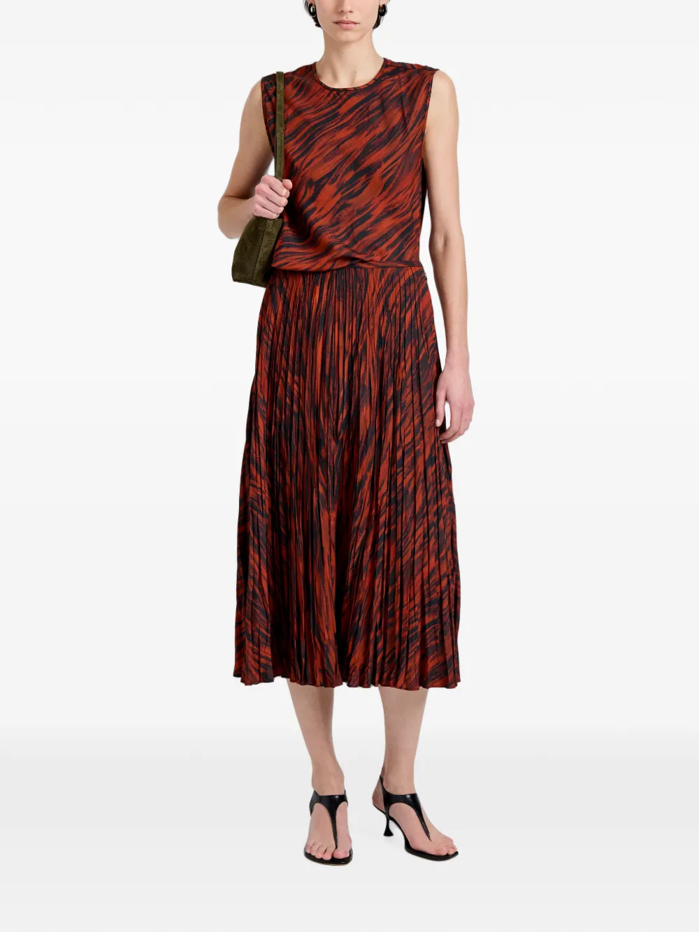 Proenza Schouler White Label Megan twill top met print Rood