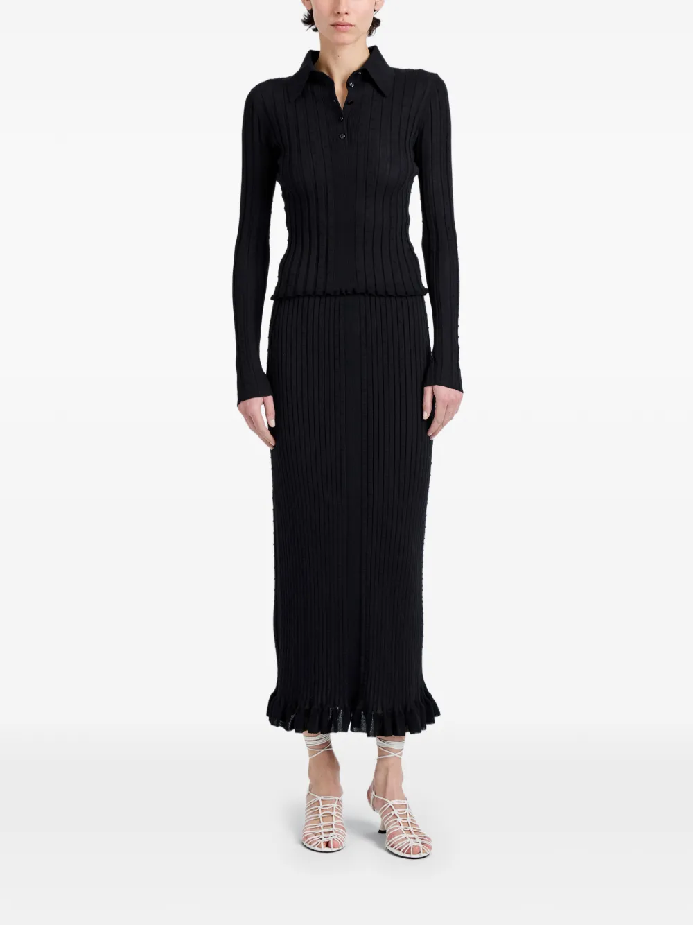 Proenza Schouler Monet skirt in fine bobble knit - Nero