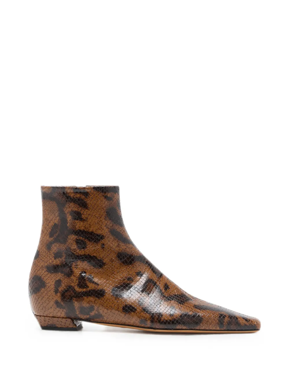 Proenza Schouler Trap flat ankle boots In embossed-python - Marrone