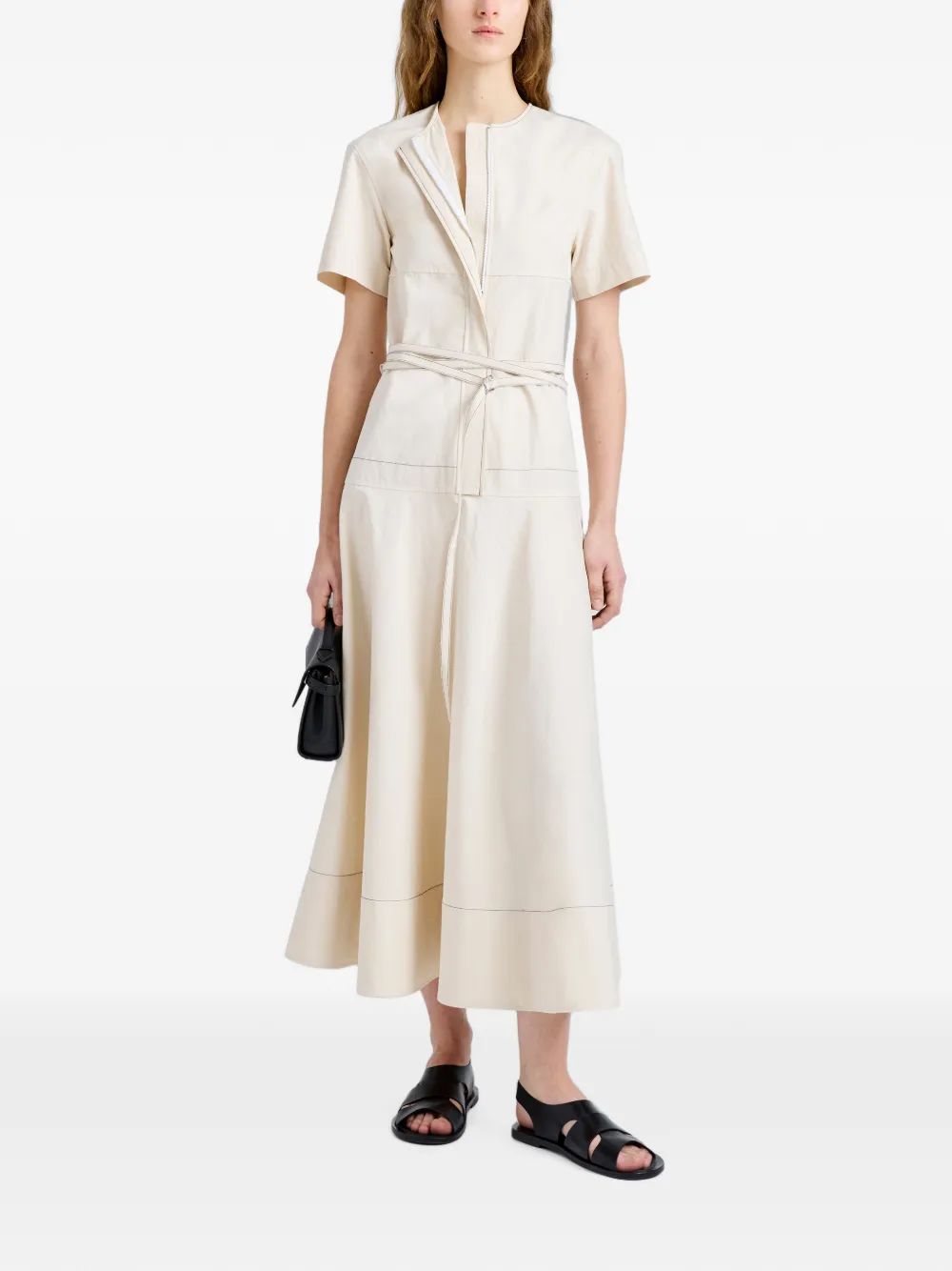 Proenza Schouler White Label Elizabeth jurk van katoenen linnen Beige