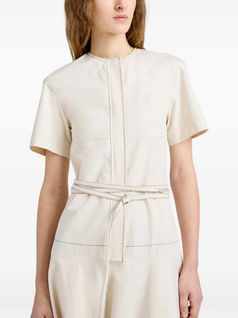 Proenza Schouler White Label Elizabeth jurk van katoenen linnen Beige