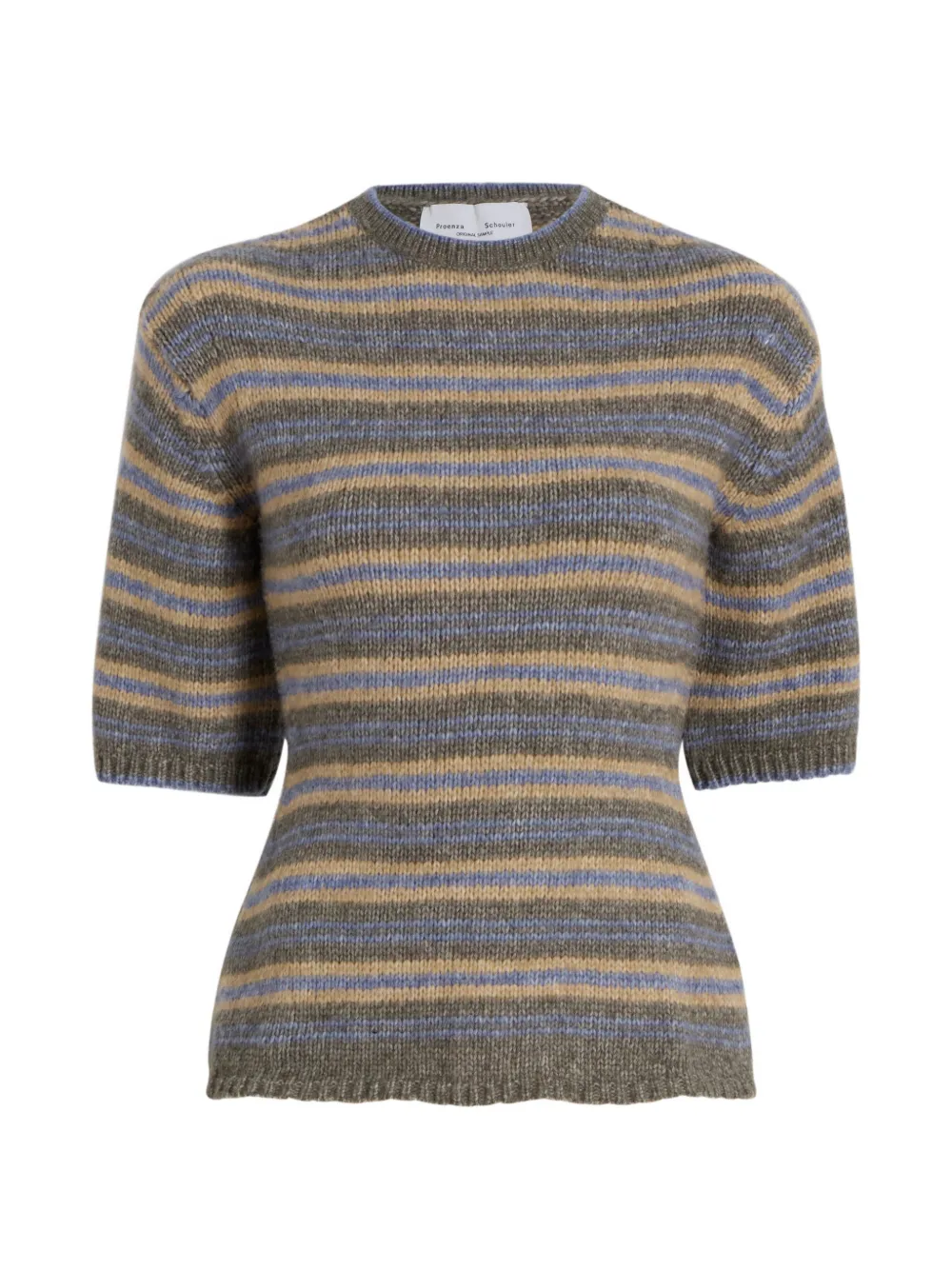 Proenza Schouler White Label Dana Sweater In Stripe-knit In Green