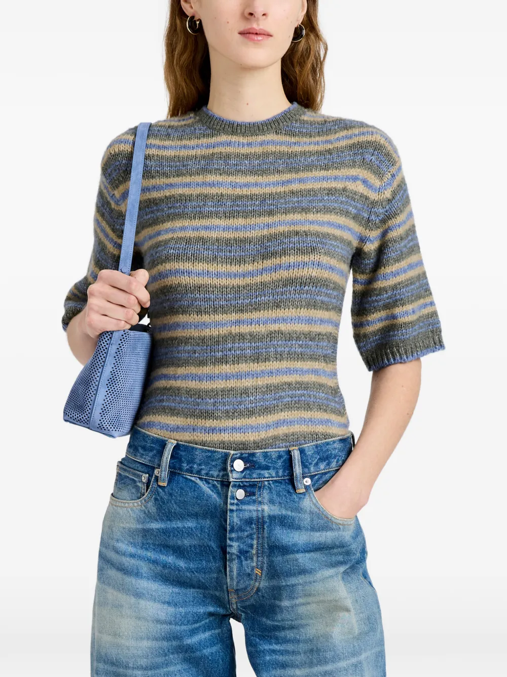 Proenza Schouler White Label Dana gestreepte trui Groen
