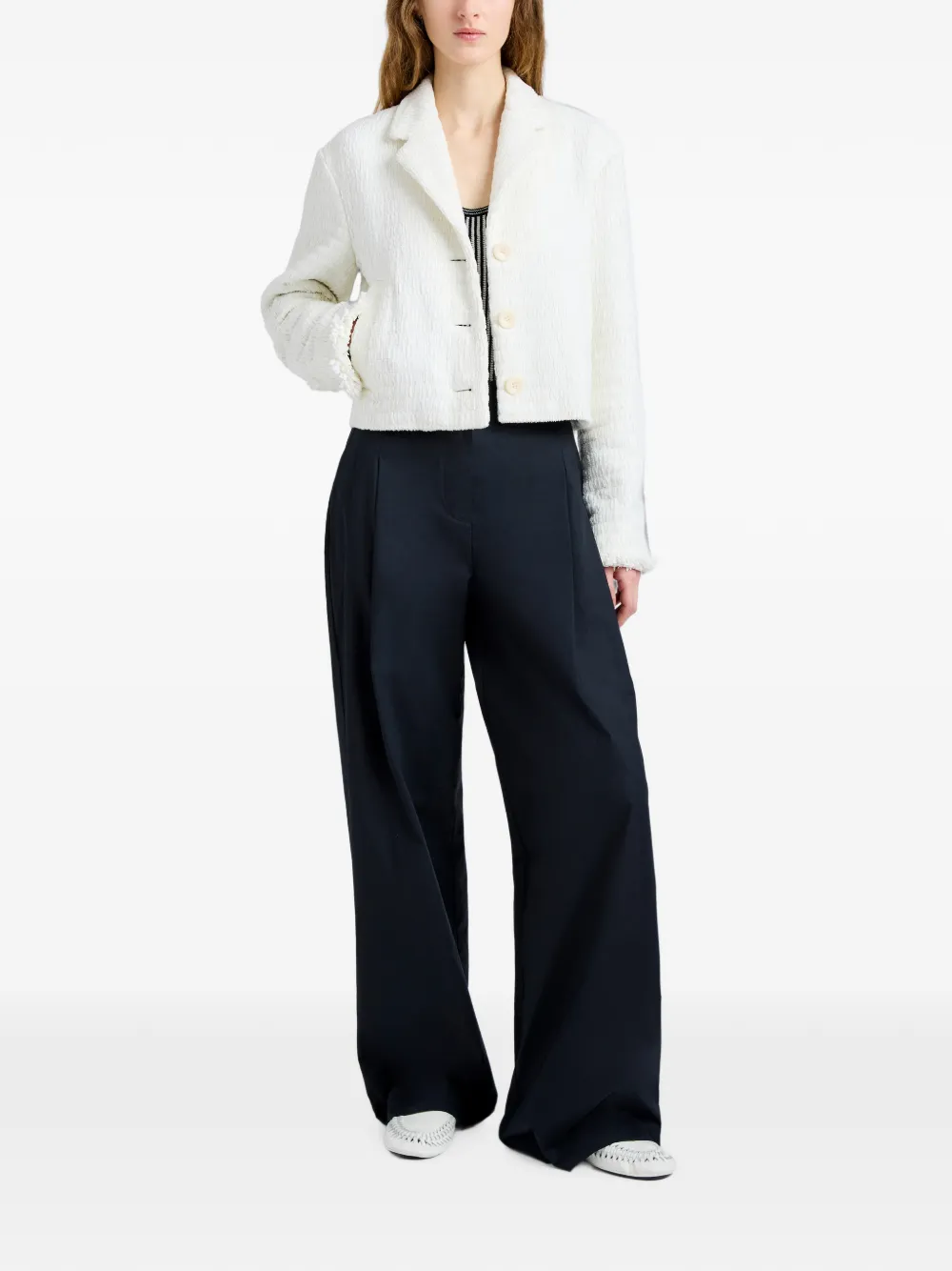 Proenza Schouler White Label Nima geweven jas Wit