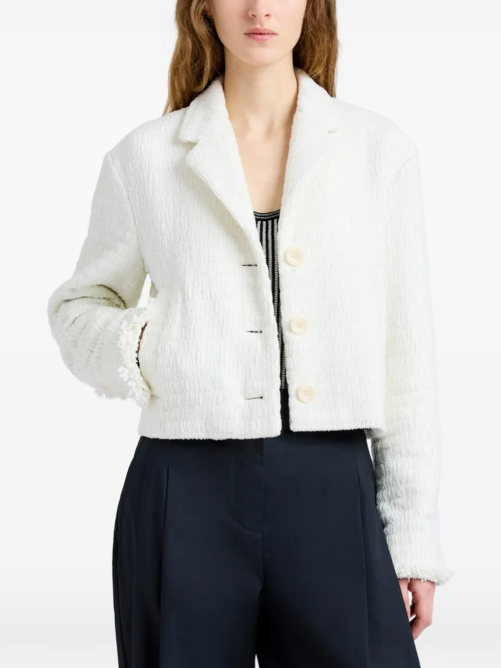Proenza Schouler White Label Nima geweven jas Wit