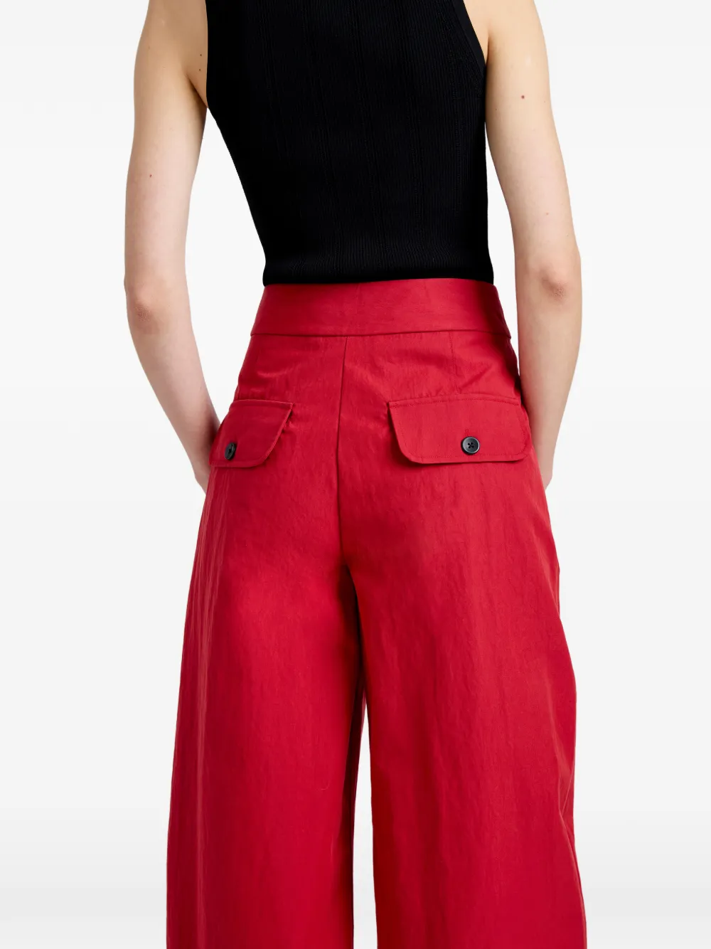 Proenza Schouler White Label Talla broek van gewassen katoen Rood