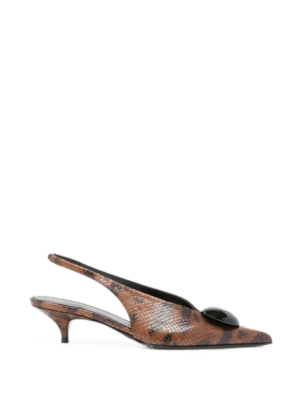 Proenza Schouler Dome Slash slingbacks in embossed-python - Marrone
