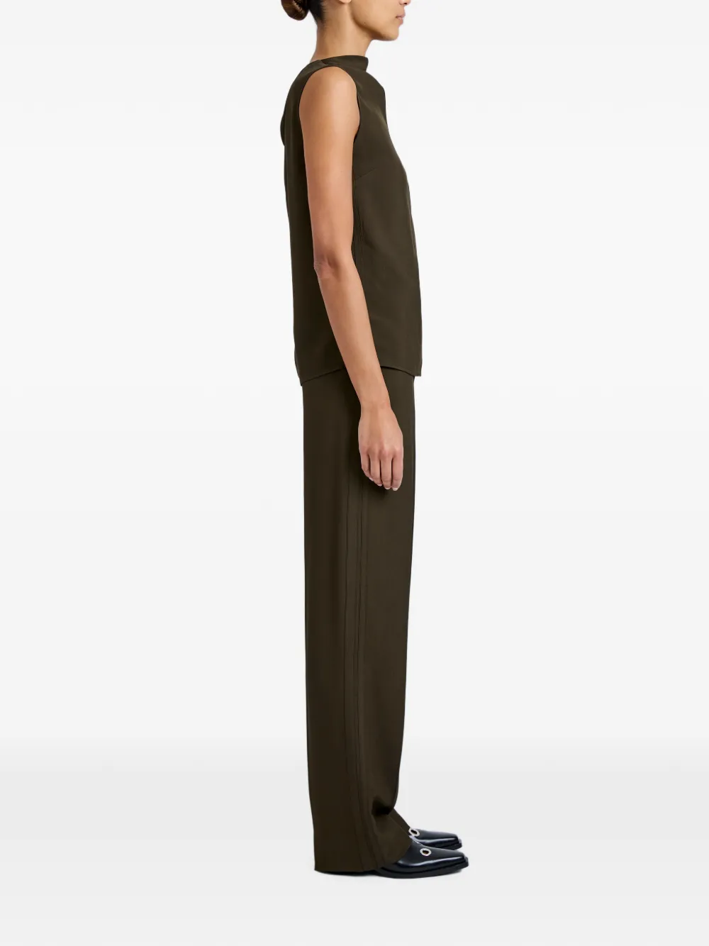 Proenza Schouler Lien broek van eco gehamerde viscose Bruin