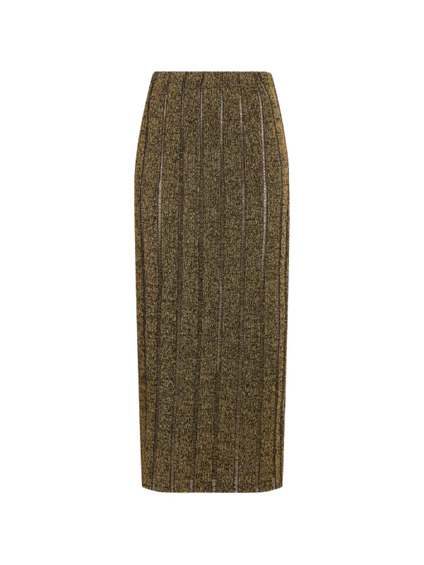 Proenza Schouler Maelle Skirt in Drop Needle Tweed in Gold