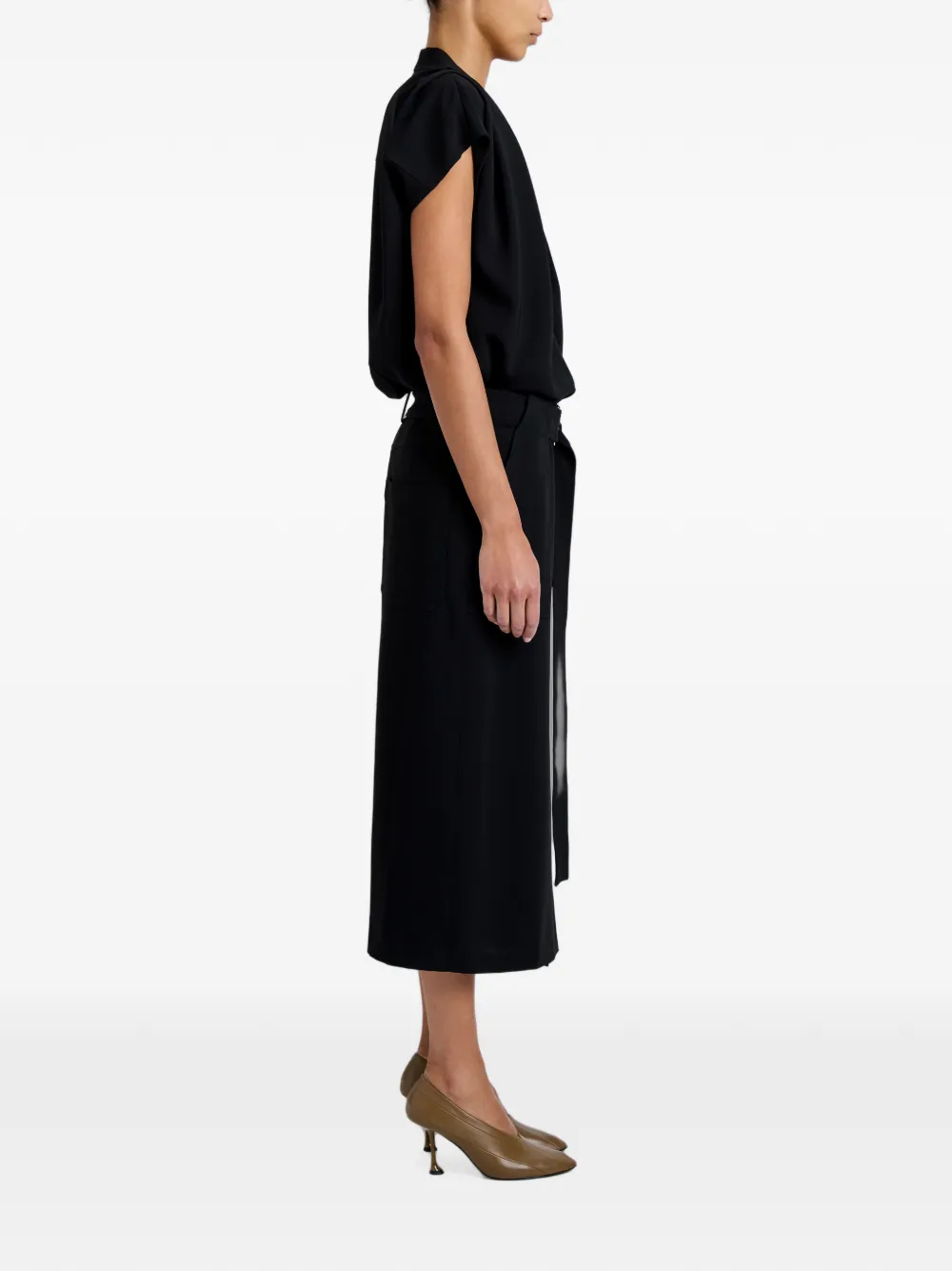 Proenza Schouler Ranli top van matte dubbele crêpe Zwart
