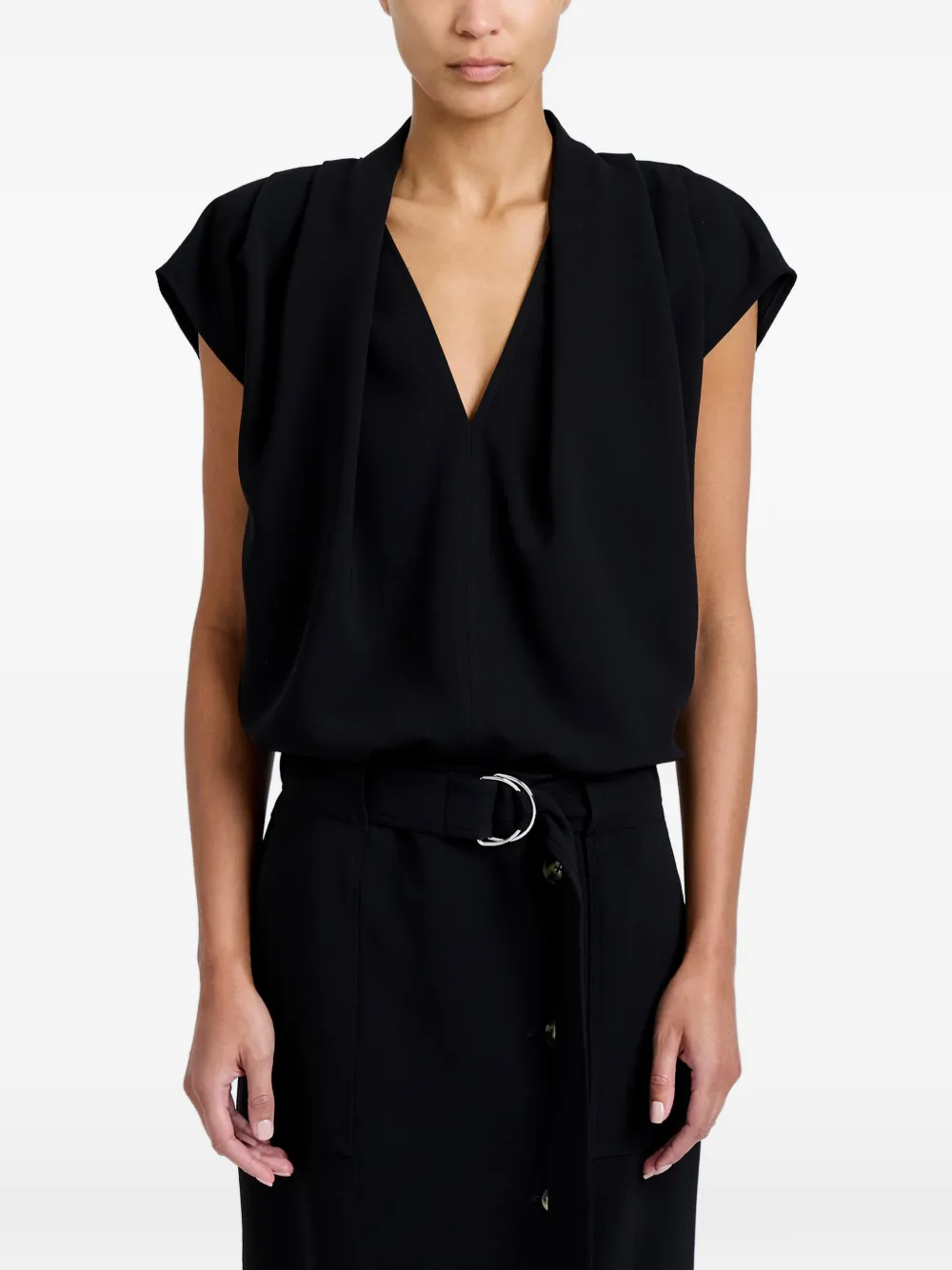 Proenza Schouler Ranli top van matte dubbele crêpe Zwart
