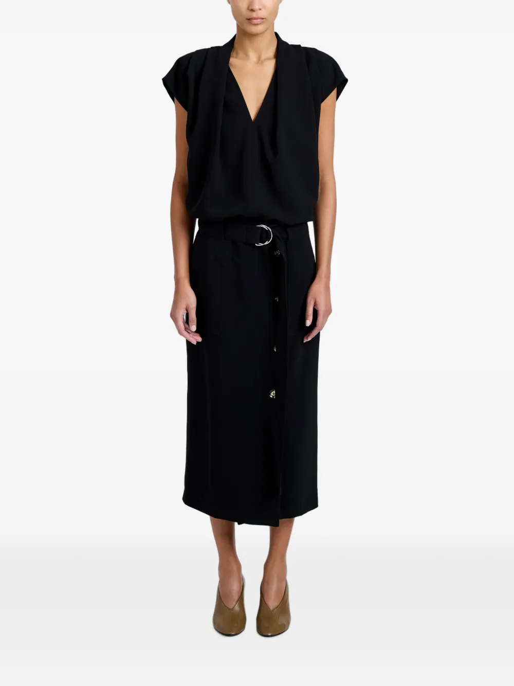 Proenza Schouler Ranli top van matte dubbele crêpe Zwart
