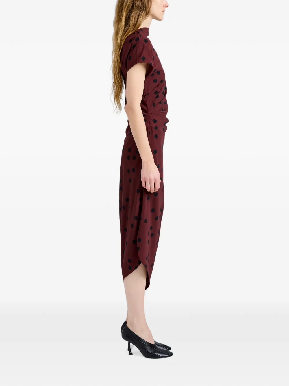Proenza Schouler Ren jurk van bedrukte stretch viscose Bruin
