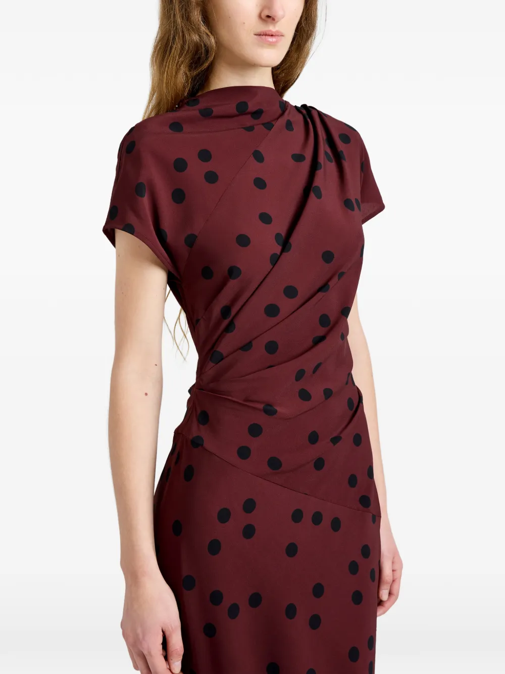 Proenza Schouler Ren jurk van bedrukte stretch viscose Bruin