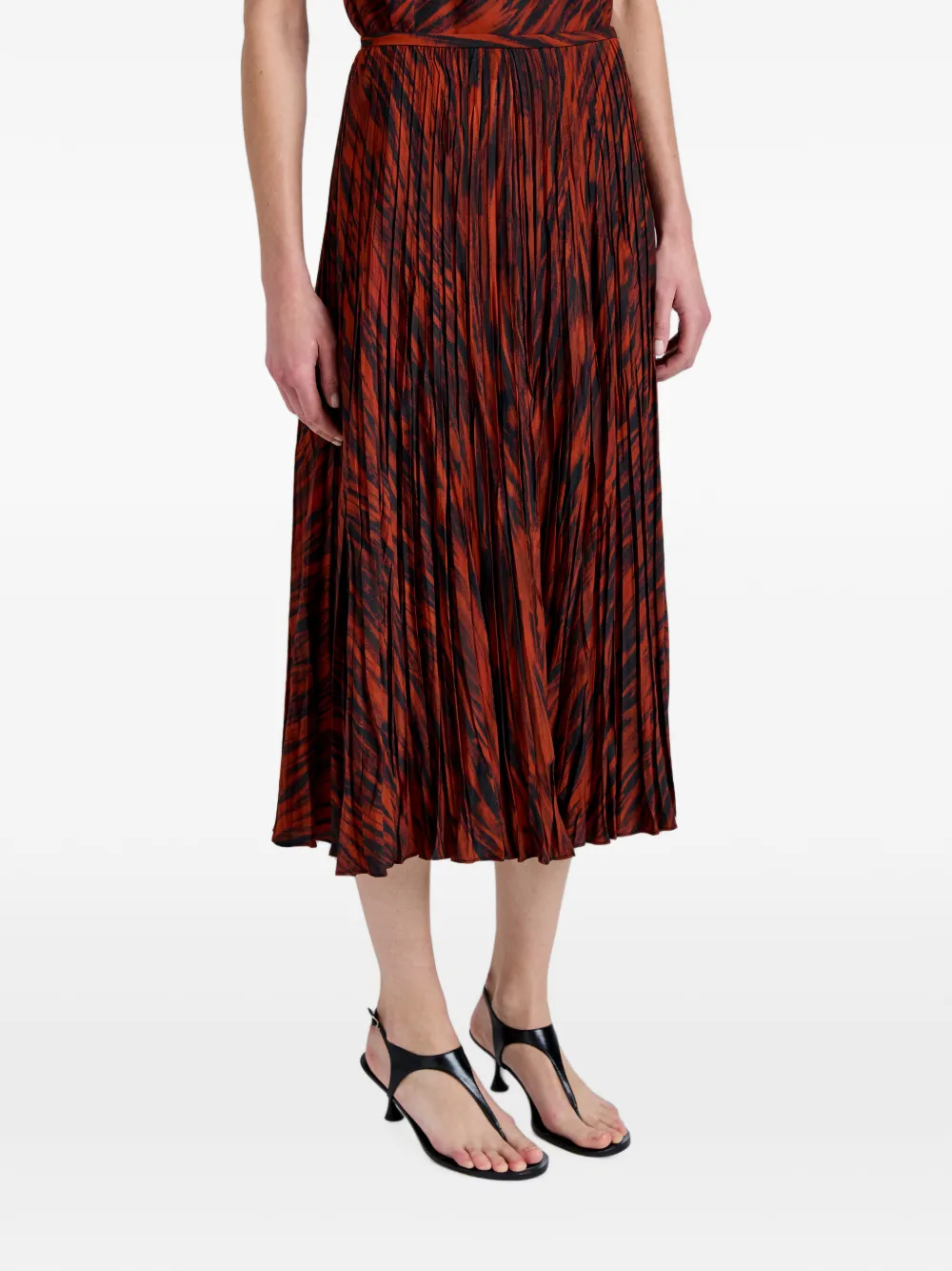 Proenza Schouler White Label Runa skirt in printed soft twill - Marrone