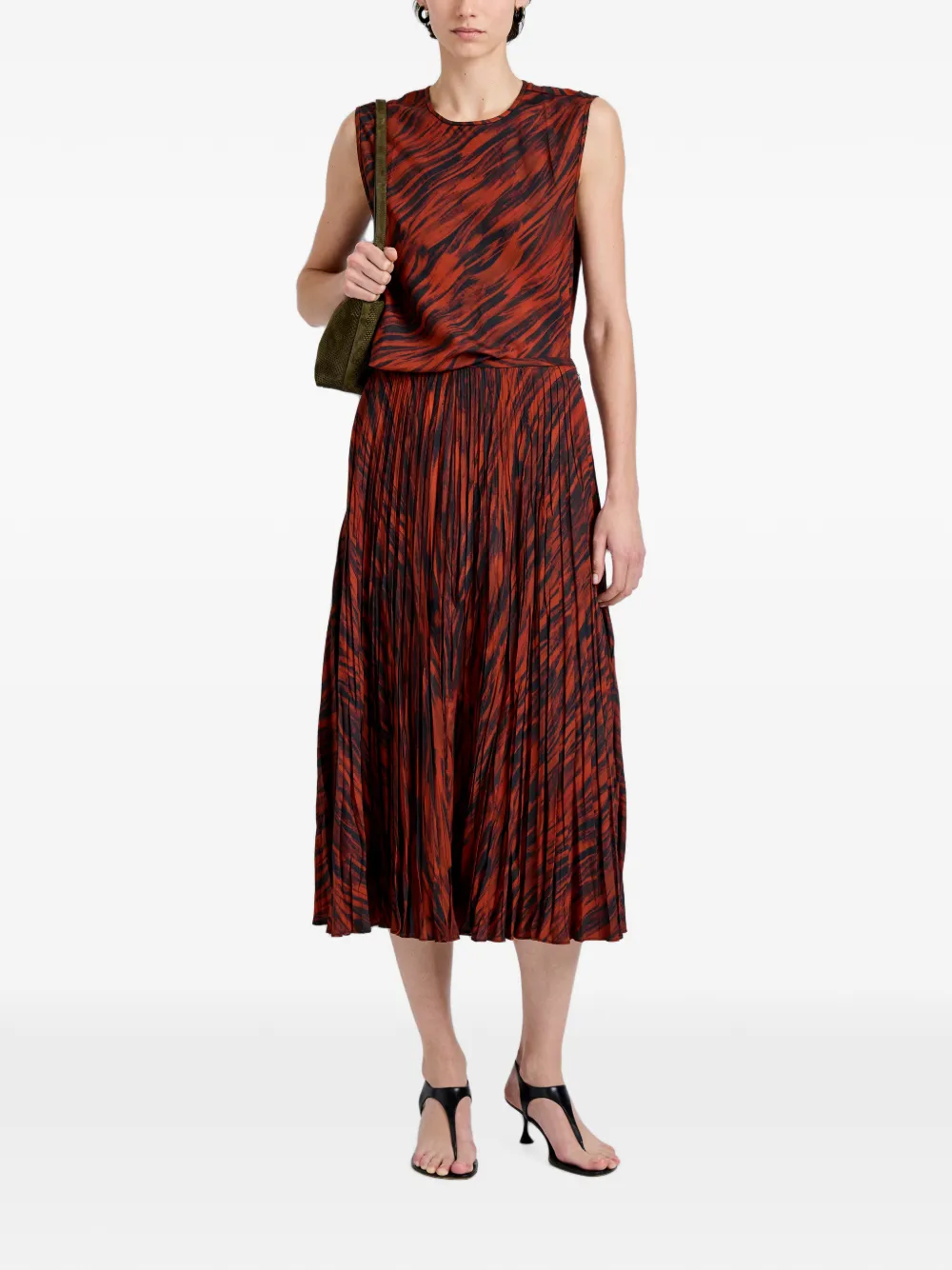 Proenza Schouler White Label Runa twill rok met print Bruin