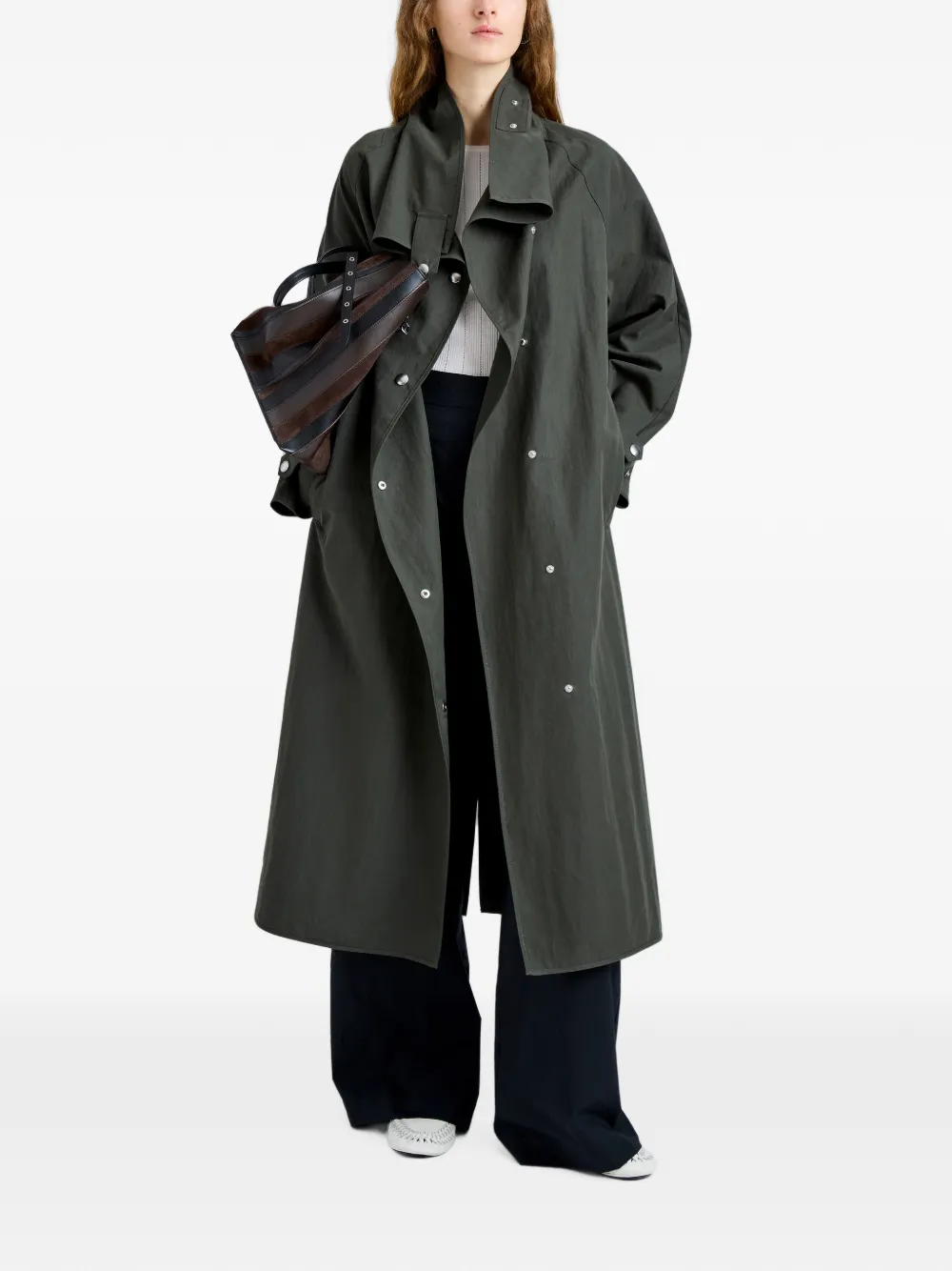 Proenza Schouler White Label Corey trenchcoat van gewassen katoen Groen
