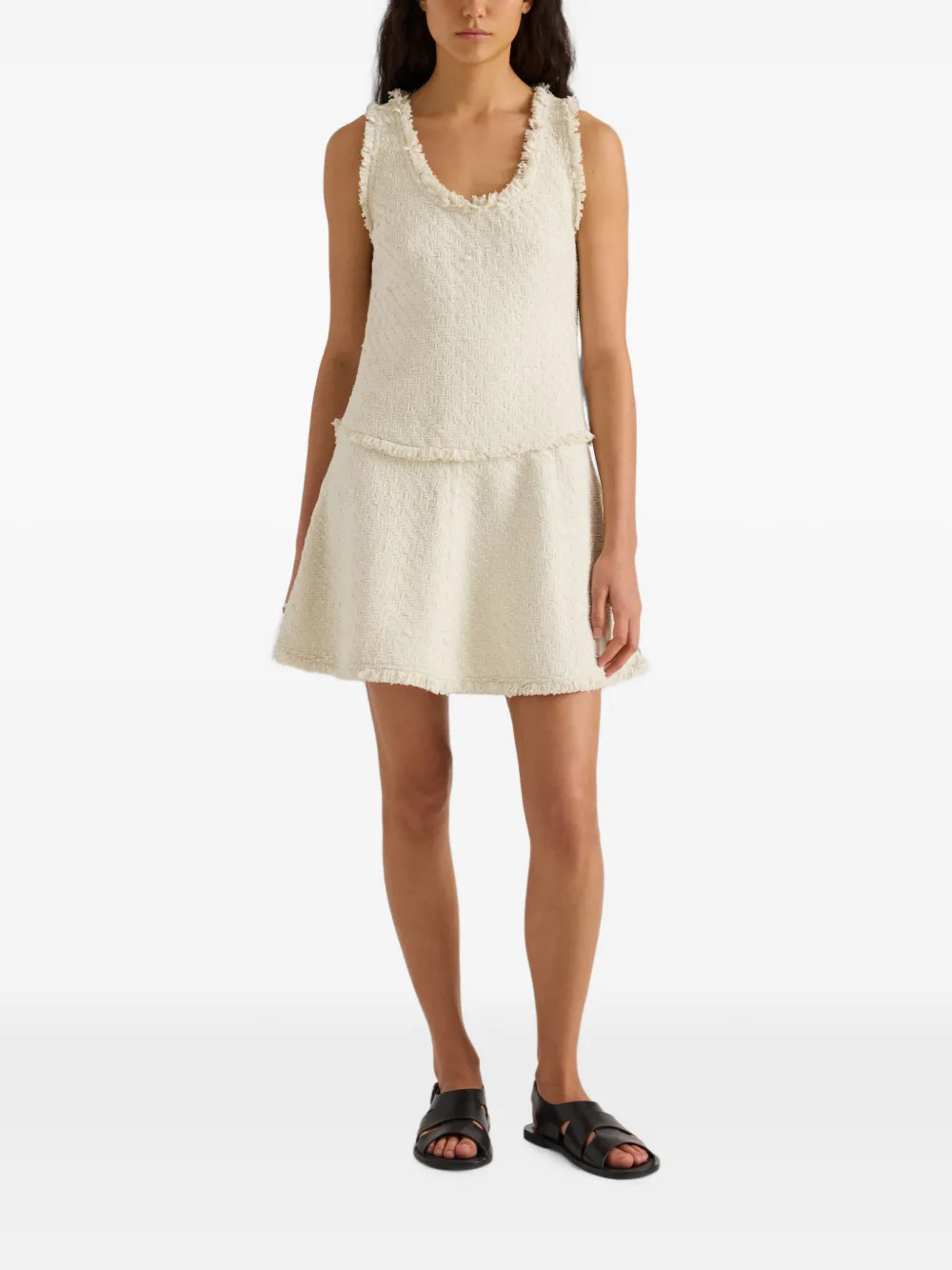 Proenza Schouler White Label Kaida geweven tweed jurk Beige