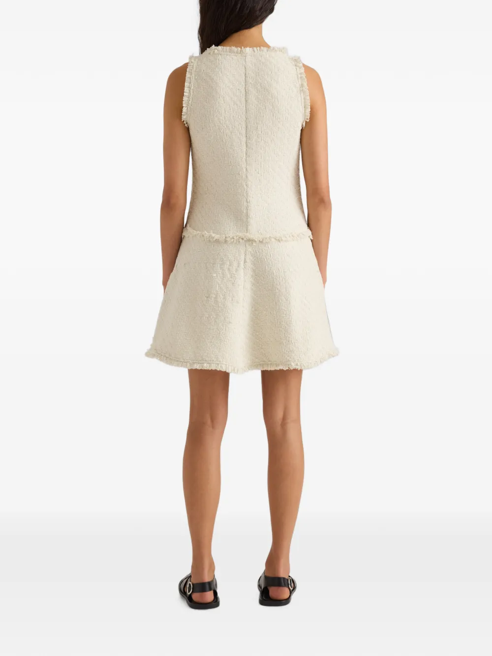 Proenza Schouler White Label Kaida geweven tweed jurk Beige