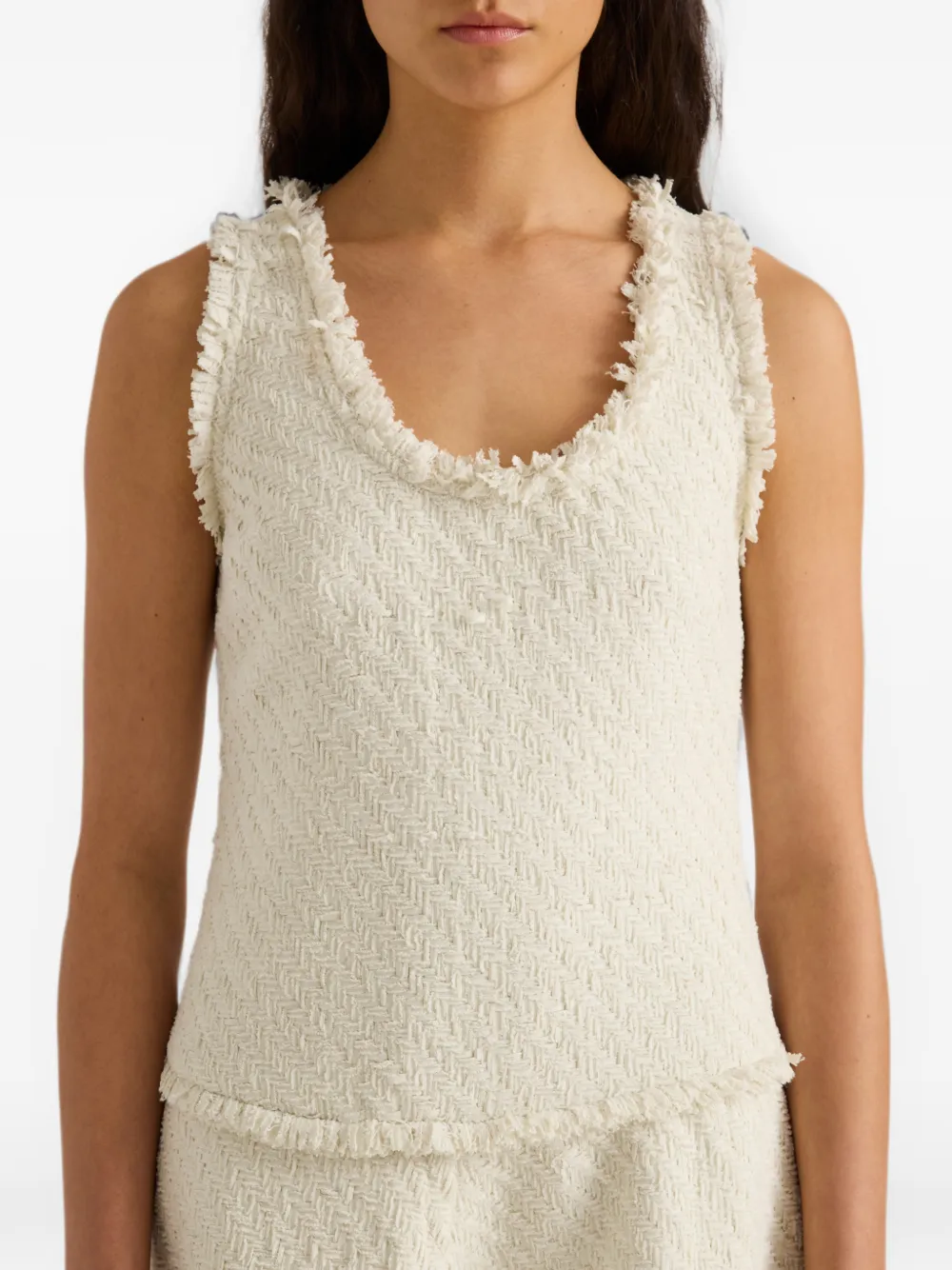 Proenza Schouler White Label Kaida geweven tweed jurk Beige
