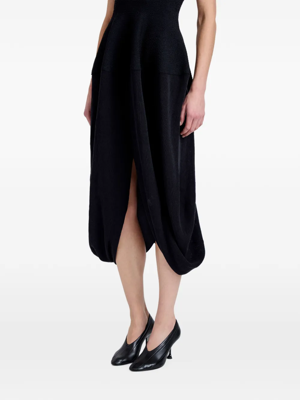 Proenza Schouler Sukki jurk van gedrapeerde viscose Zwart
