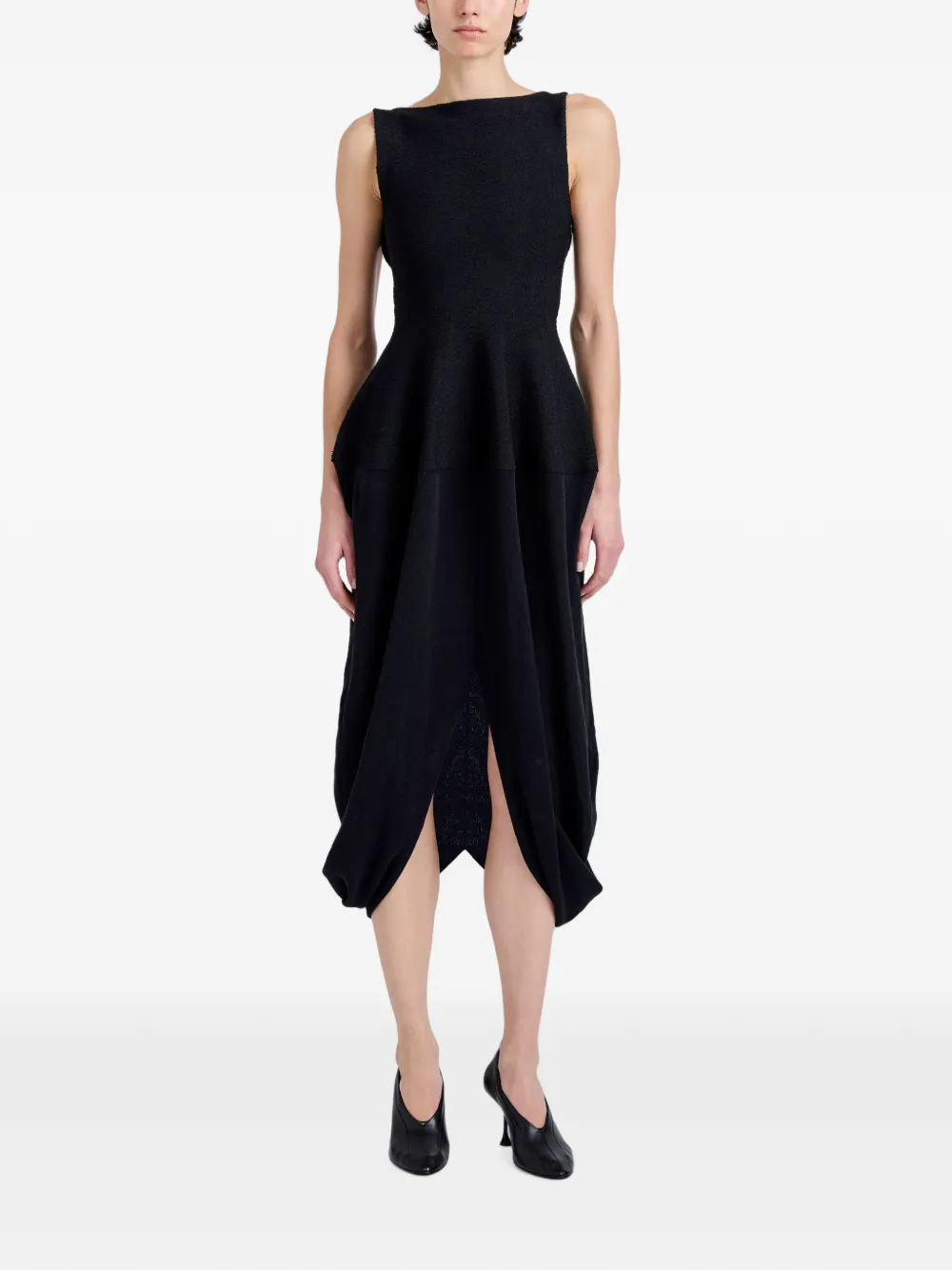 Proenza Schouler Sukki jurk van gedrapeerde viscose Zwart