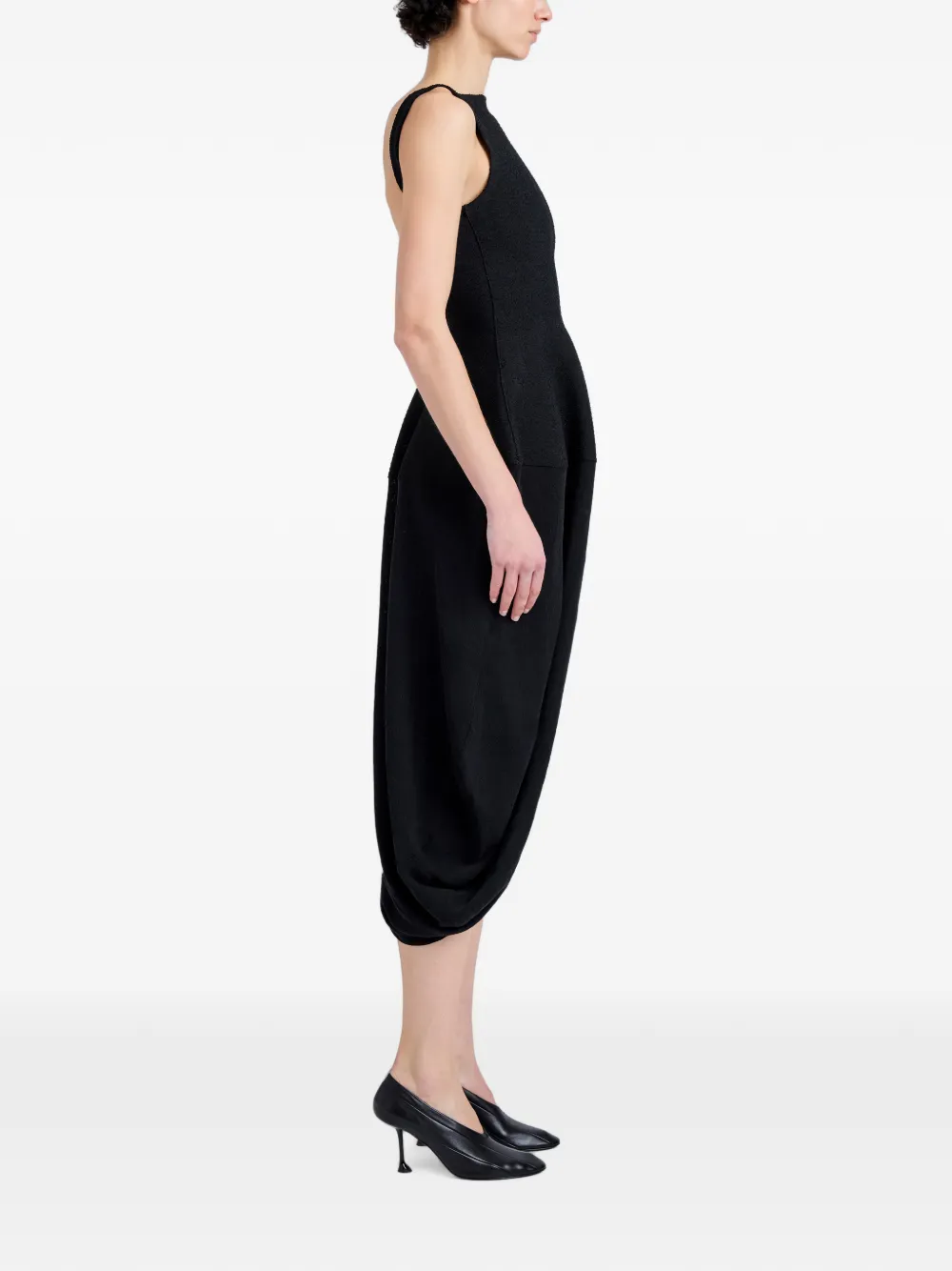 Proenza Schouler Sukki jurk van gedrapeerde viscose Zwart