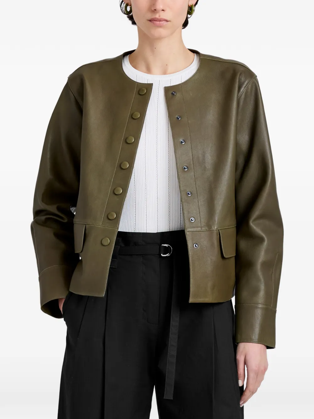 Proenza Schouler White Label Robin jas van leer Groen