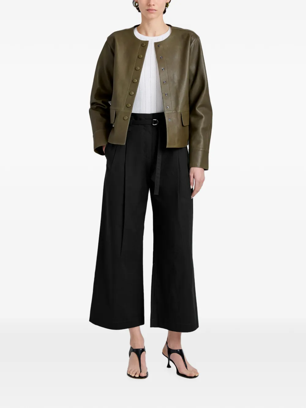 Proenza Schouler White Label Robin jas van leer Groen