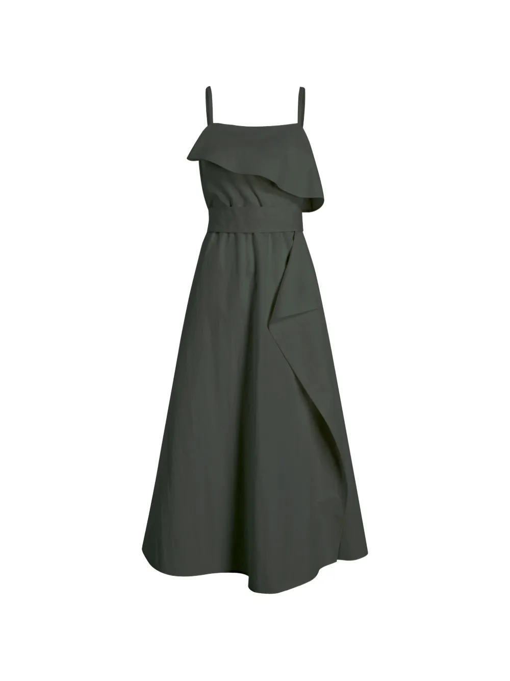 Proenza Schouler White Label Reign Dress In Washed Cotton In Green