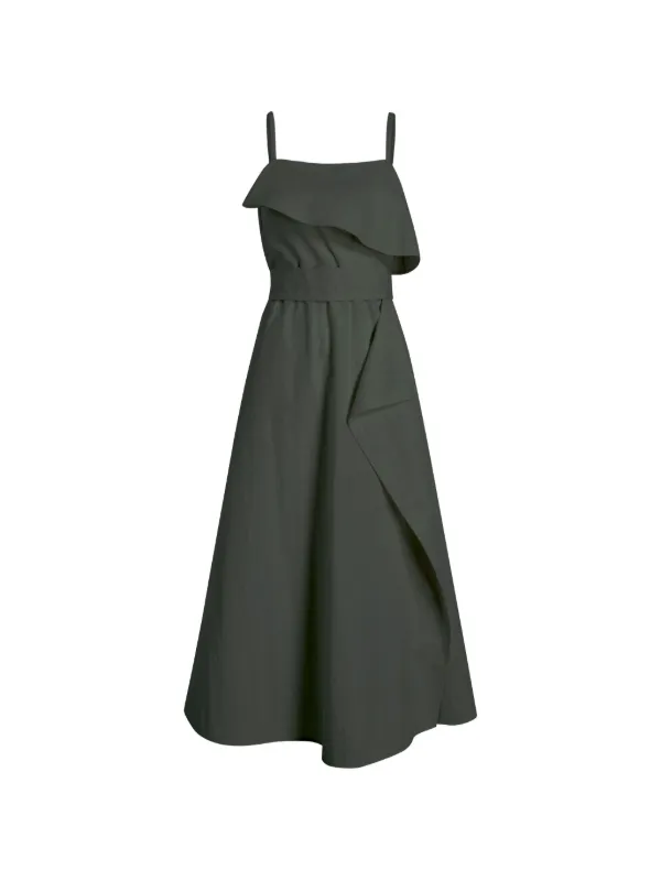 proenza schouler green dress Proenza Schouler White Label Reign Dress In Washed Cotton | Green