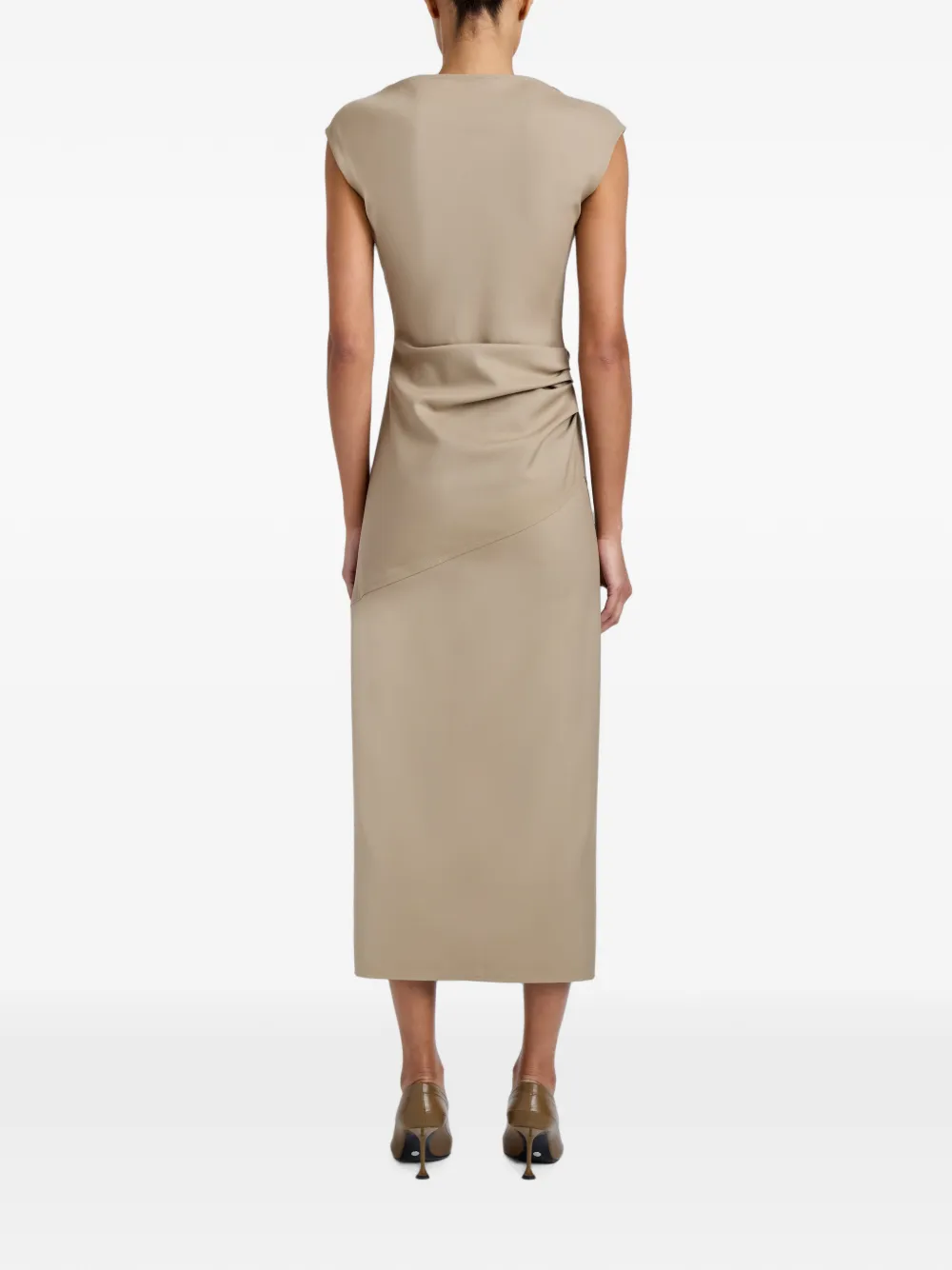Proenza Schouler Katia jurk van wol gabardine Beige
