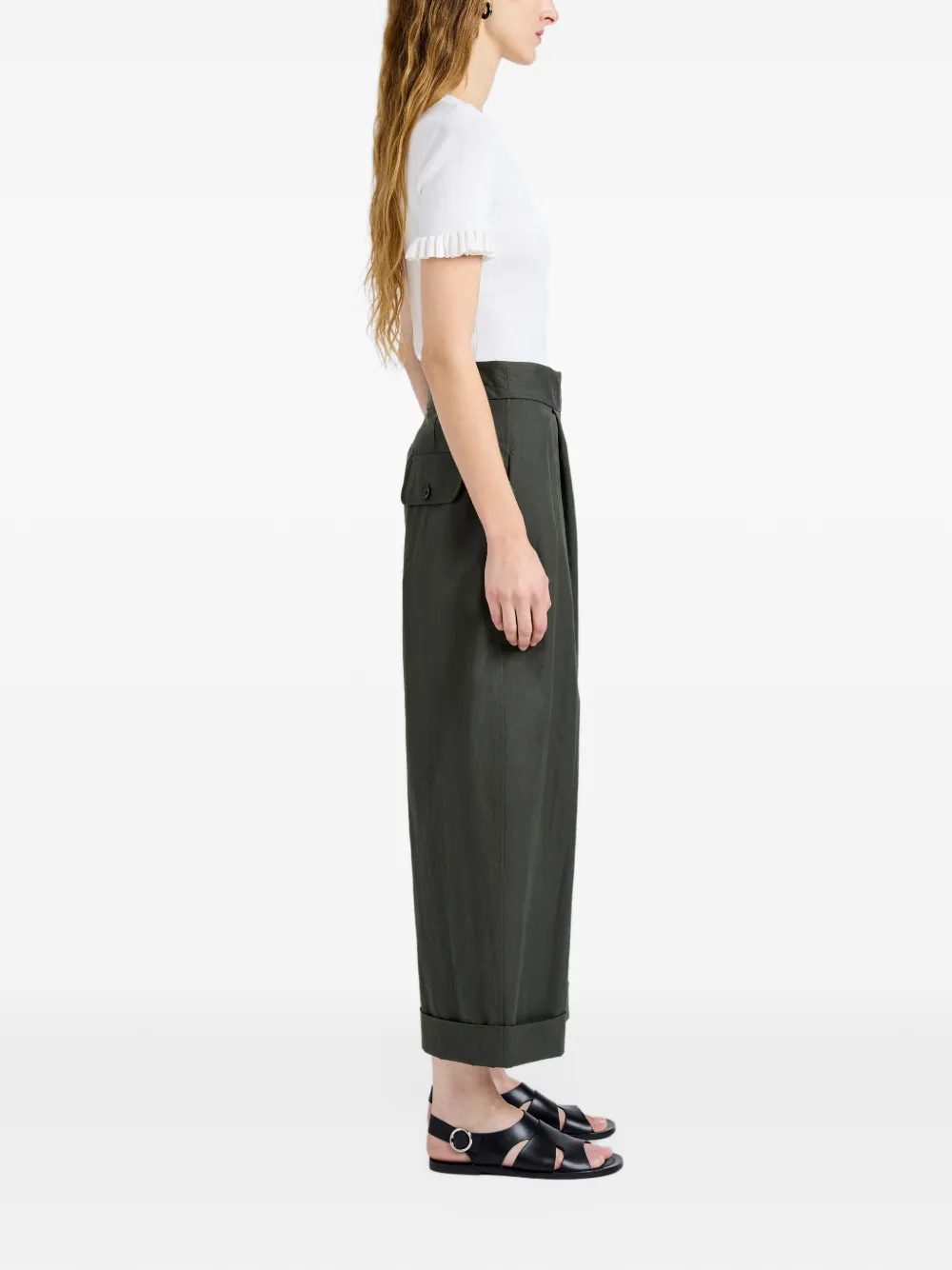 Proenza Schouler White Label Talla broek van gewassen katoen Groen