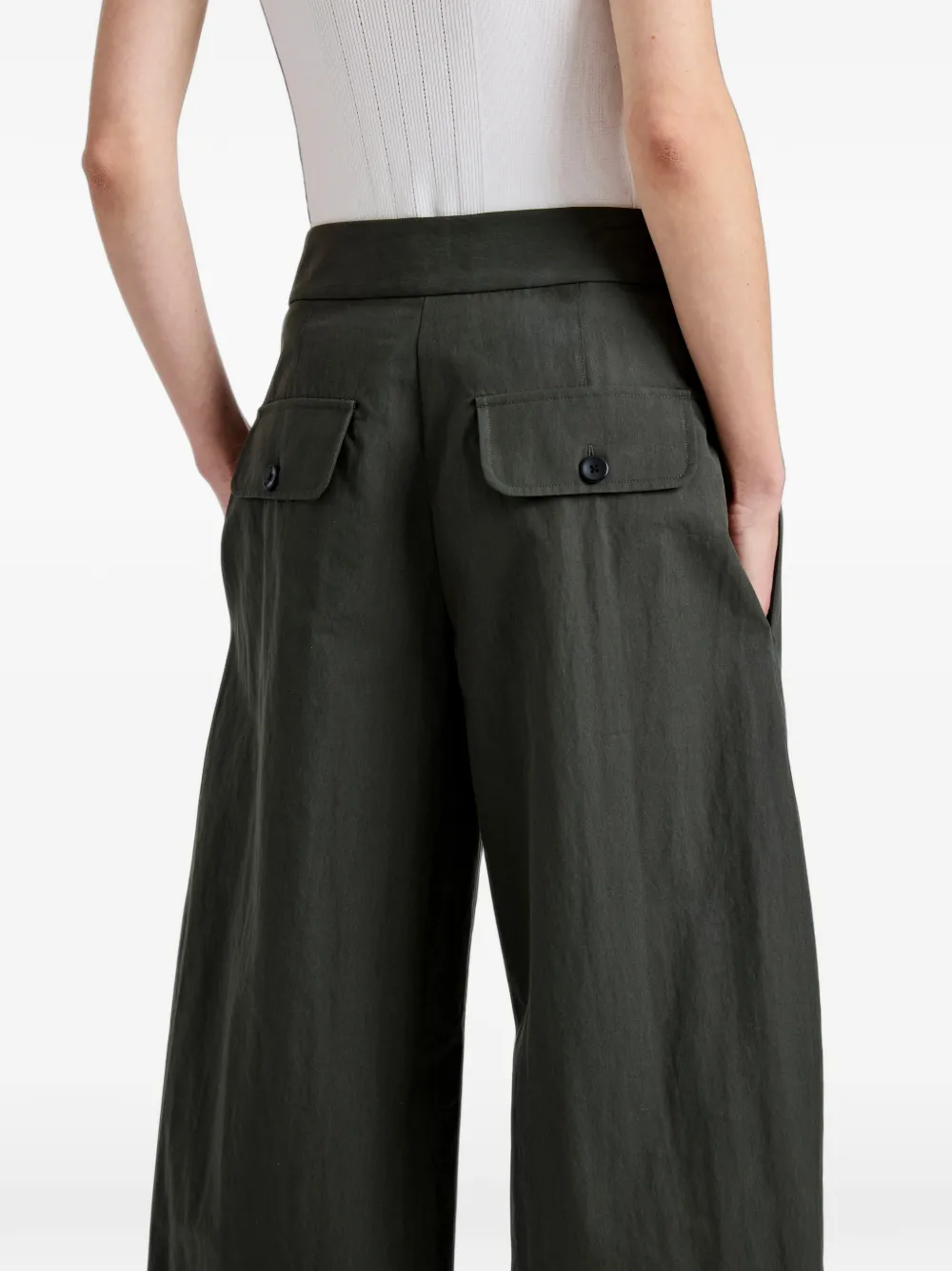 Proenza Schouler White Label Talla broek van gewassen katoen Groen