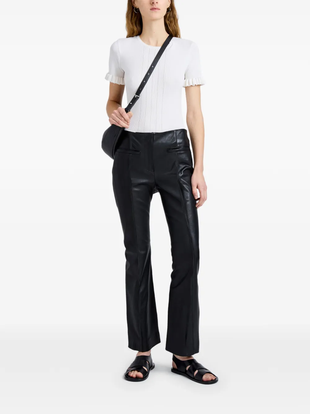 Proenza Schouler White Label Isadora Hose aus Leder - Schwarz