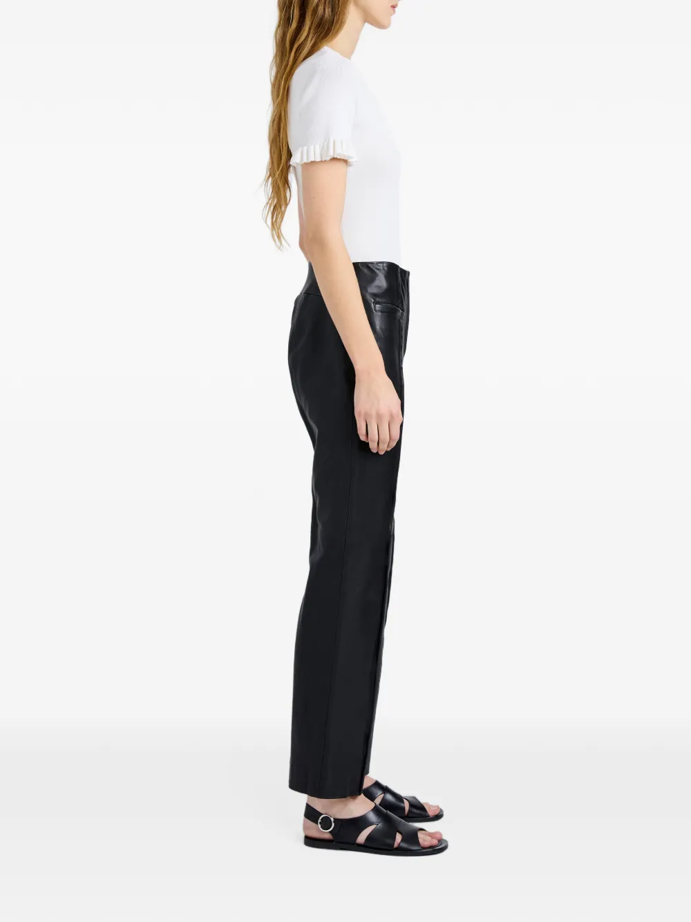 Proenza Schouler White Label Isadora leren broek Zwart