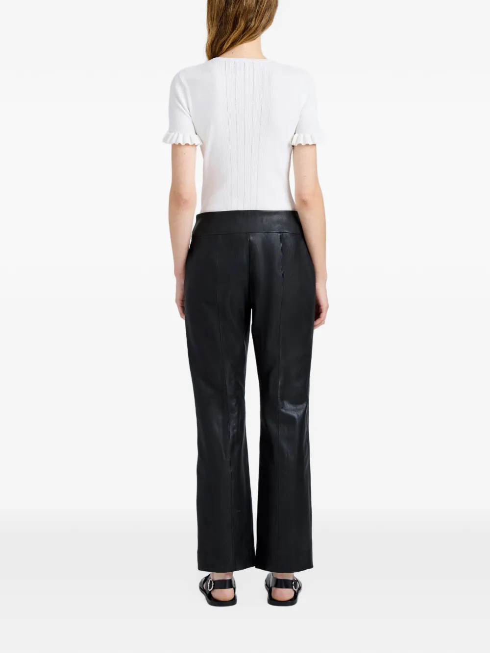 Proenza Schouler White Label Isadora leren broek Zwart