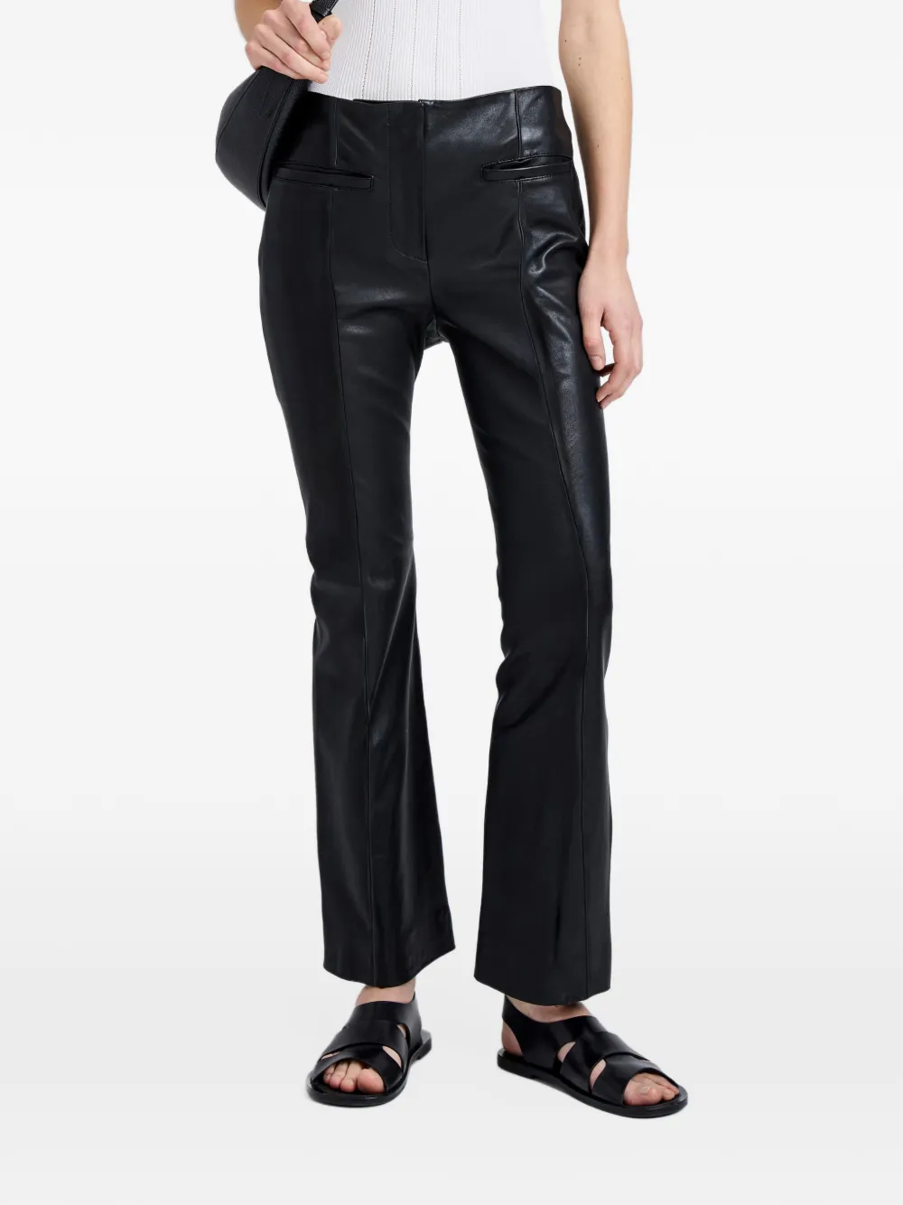 Proenza Schouler White Label Isadora leren broek Zwart