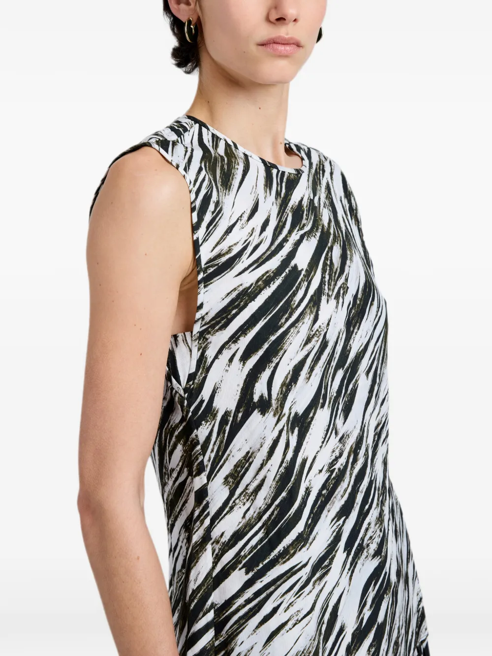 Proenza Schouler White Label Megan twill top met print Wit