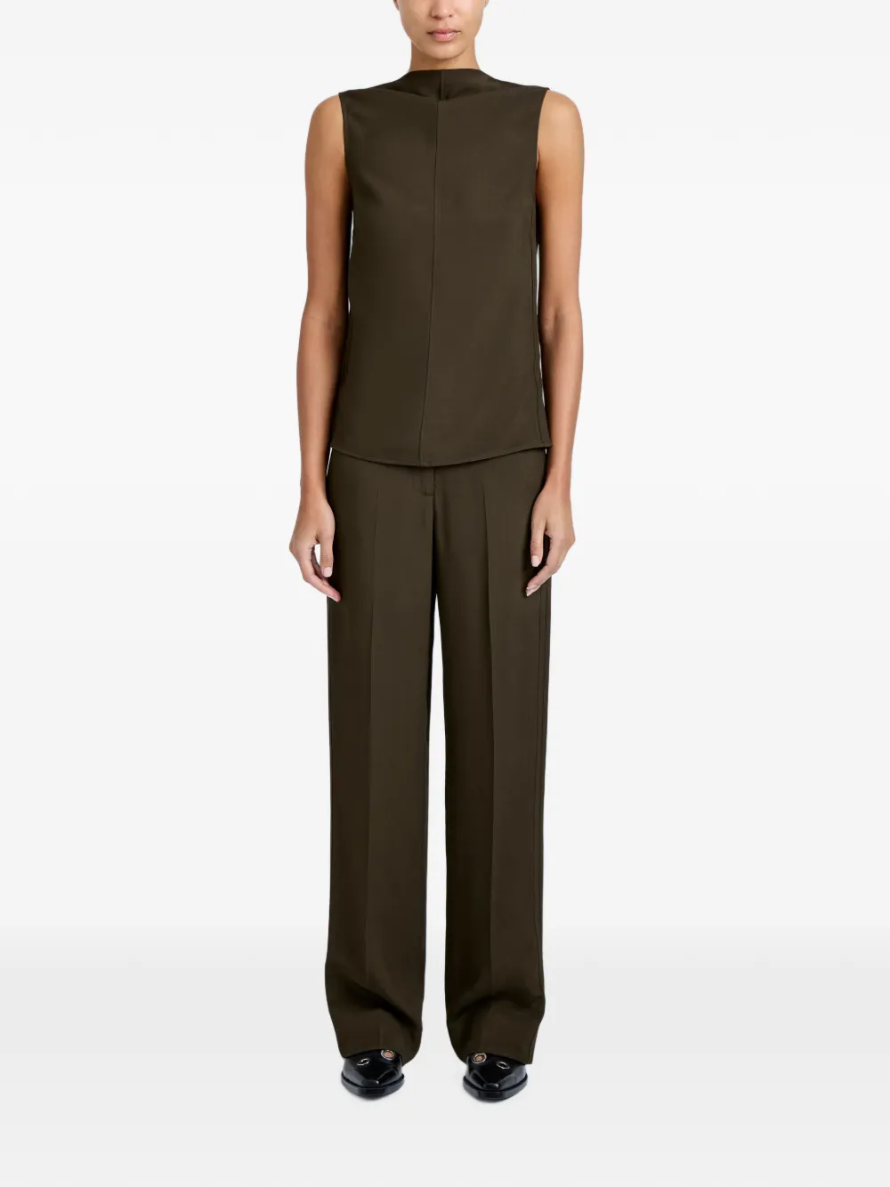 Proenza Schouler Defini top in eco gehamerde viscose Groen