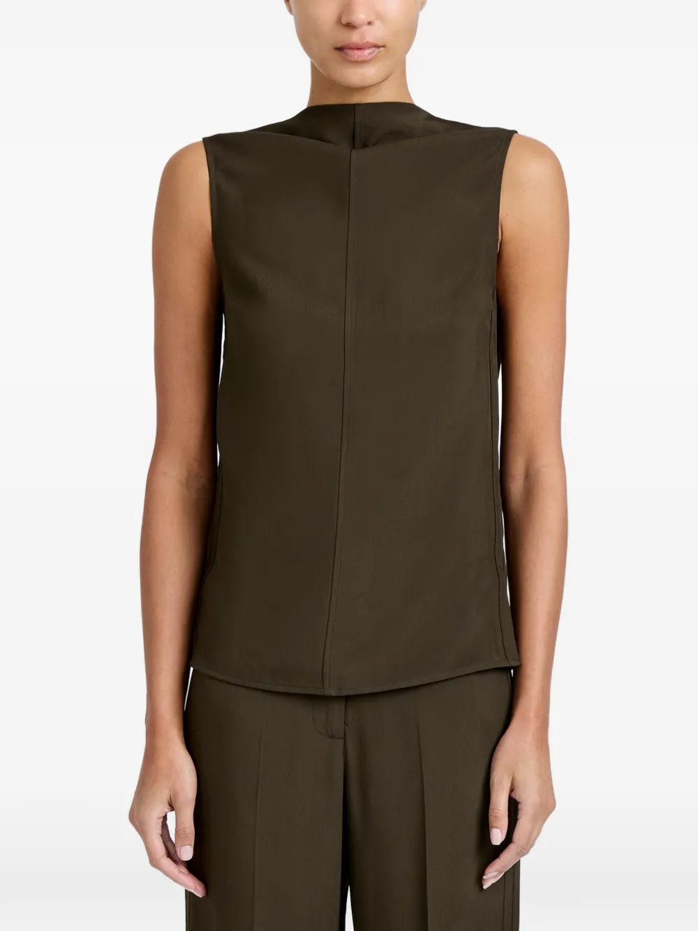 Proenza Schouler Defini top in eco gehamerde viscose Groen