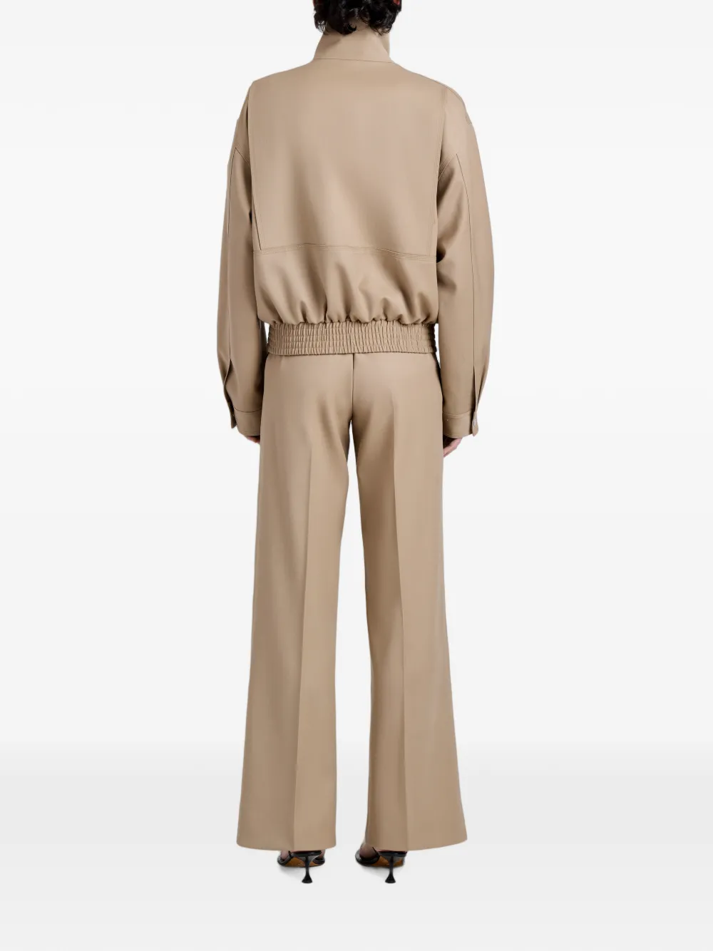Proenza Schouler Aviva jas van wol gabardine Beige